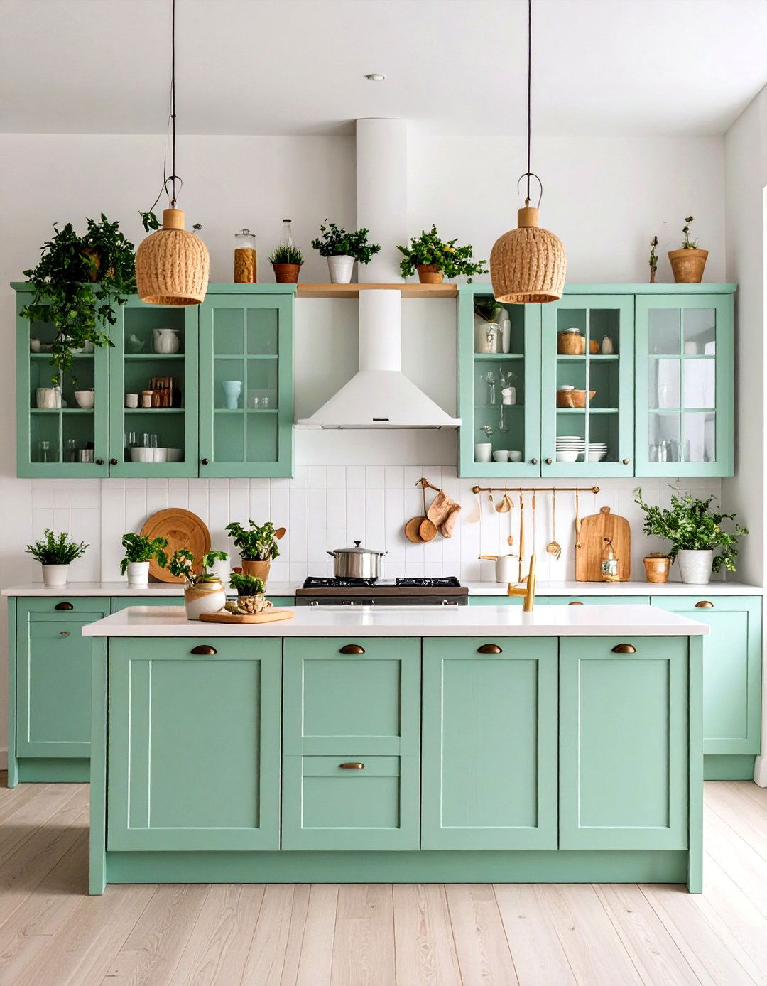 Open Shelving Mint Green Kitchen - 24 Mint Green Kitchen Ideas