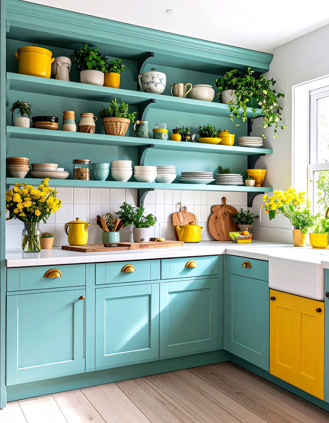 Open Shelving Split Level Kitchen Display - 24 Split Level Kitchen Design Ideas