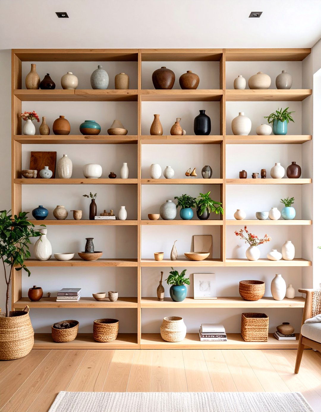 Open Shelving With Natural Materials - 24 Organic Modern Interior Design Ideas