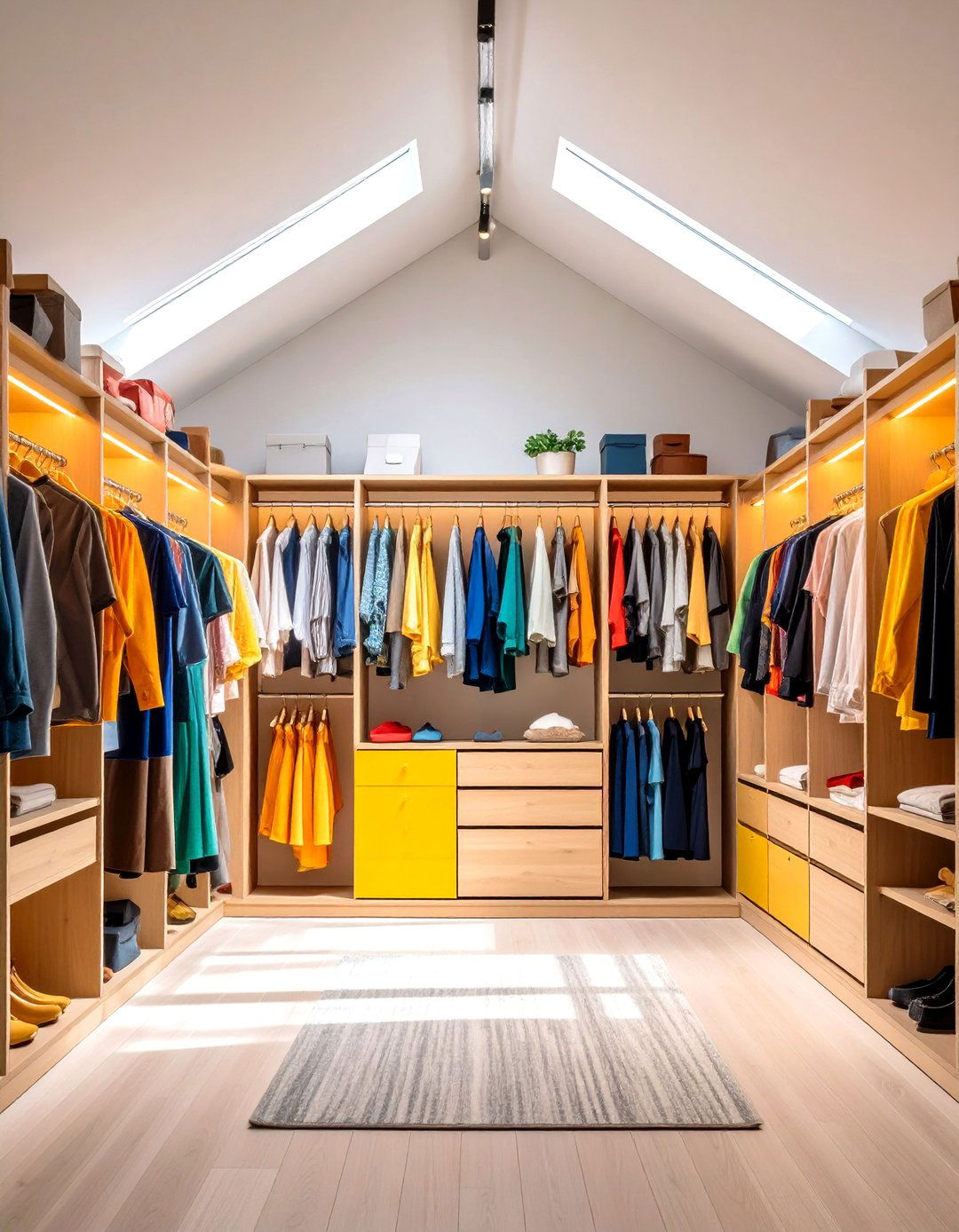 Open Wardrobe Display Systems - 24 Sloped Ceiling Closet Ideas