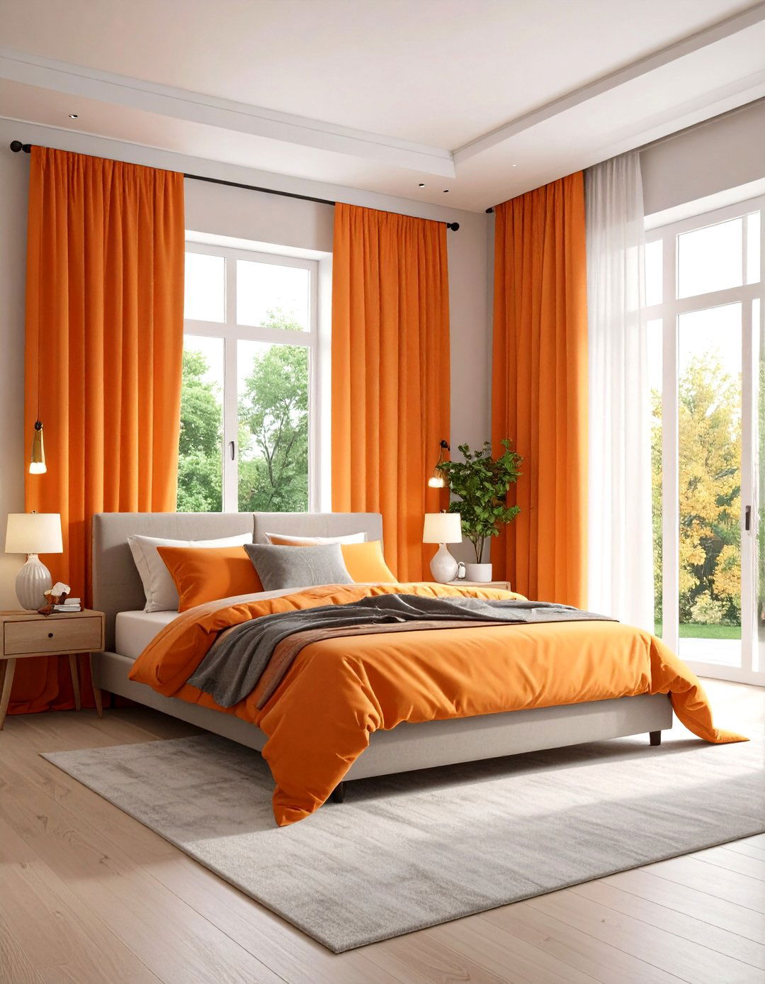 Orange Curtains and Window Treatment Ideas - 24 Orange Bedroom Ideas