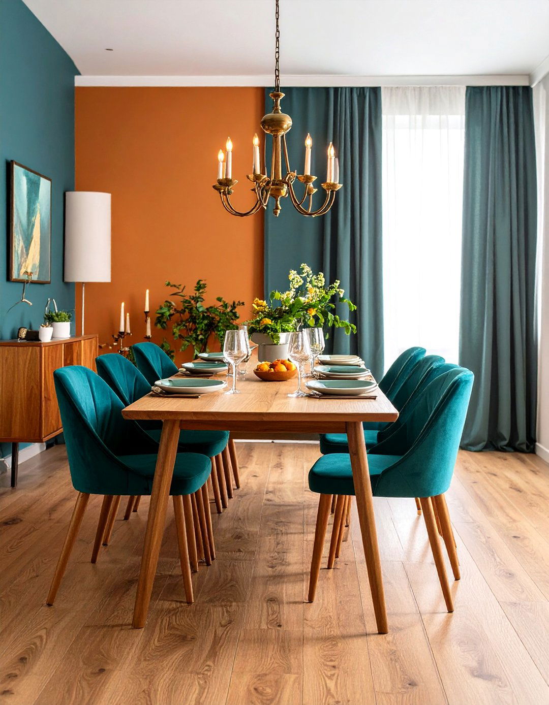 Orange Dining Room Drama - 24 Teal and Orange Color Scheme for Your Rooms