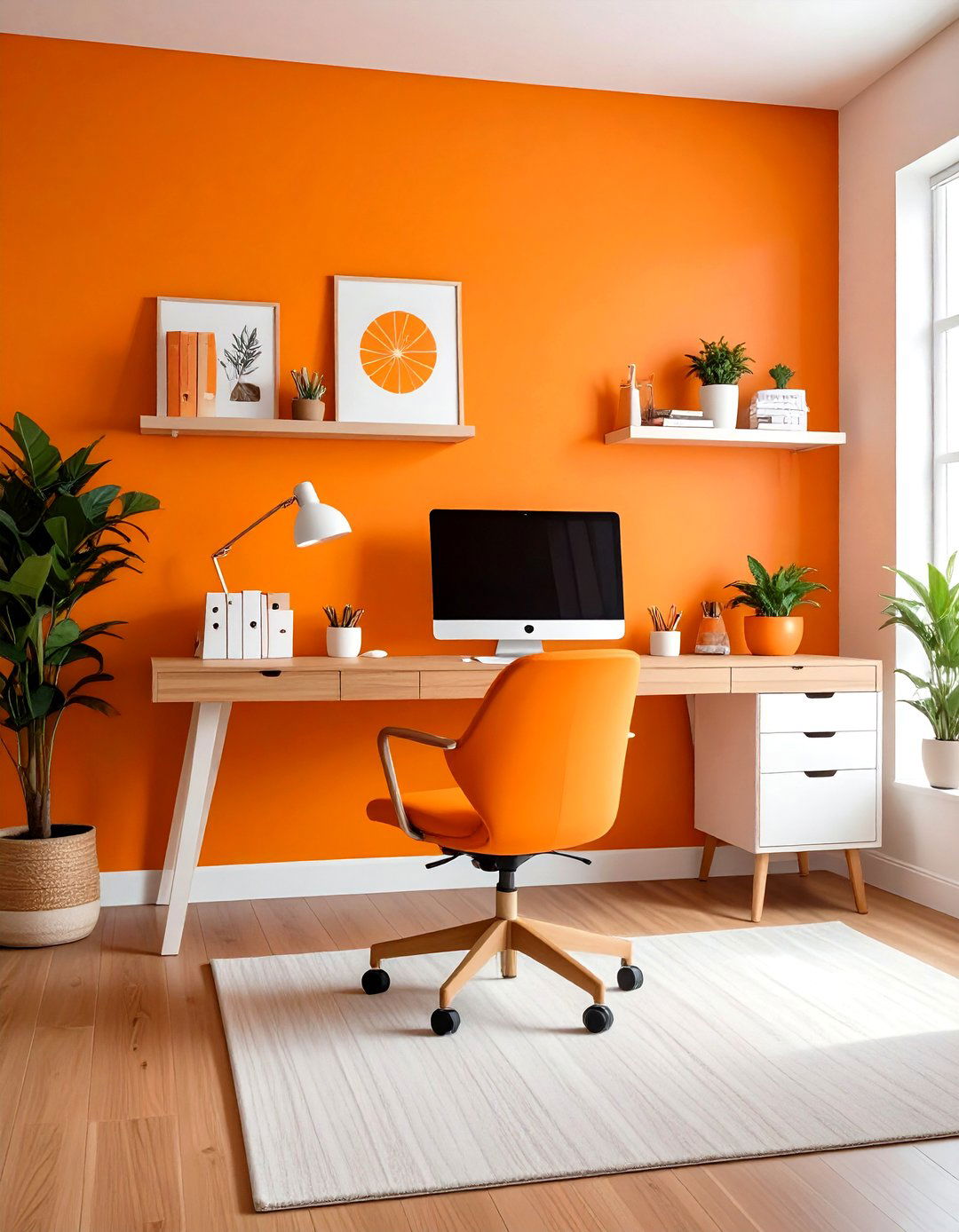 Orange Home Office Inspiration - 24 Orange Room Ideas