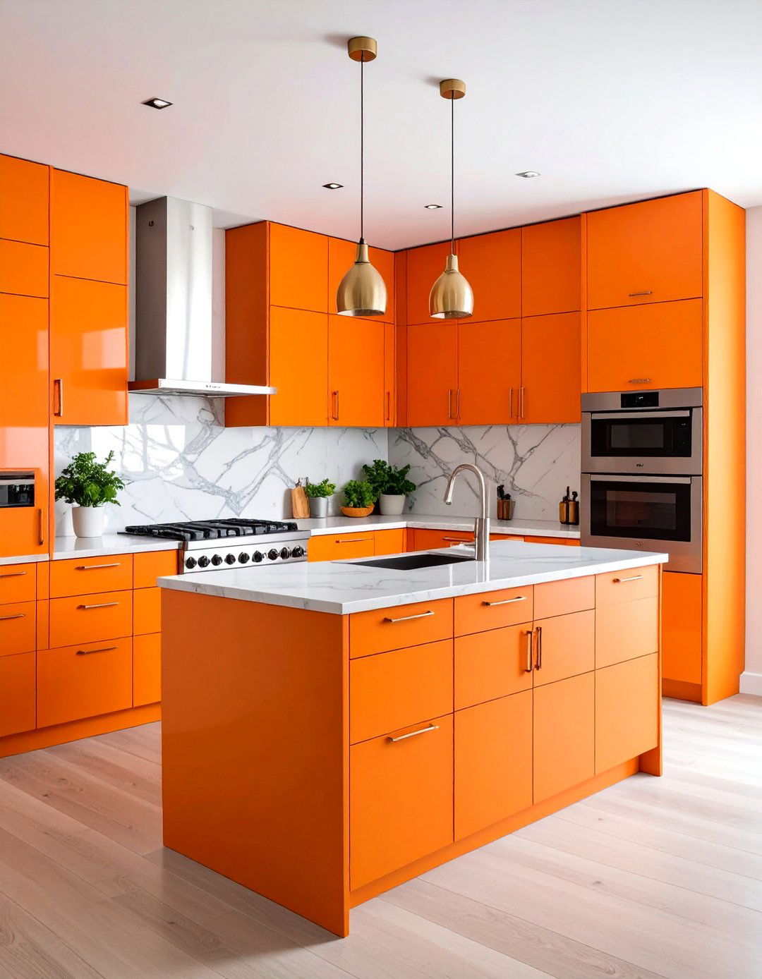 Orange Kitchen Cabinets Design - 24 Orange Room Ideas