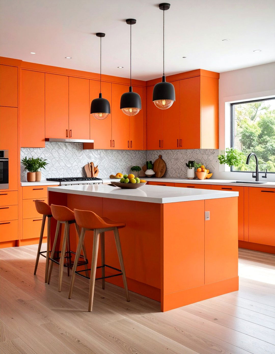 Orange Kitchen Island Centerpiece - 24 Orange Room Ideas