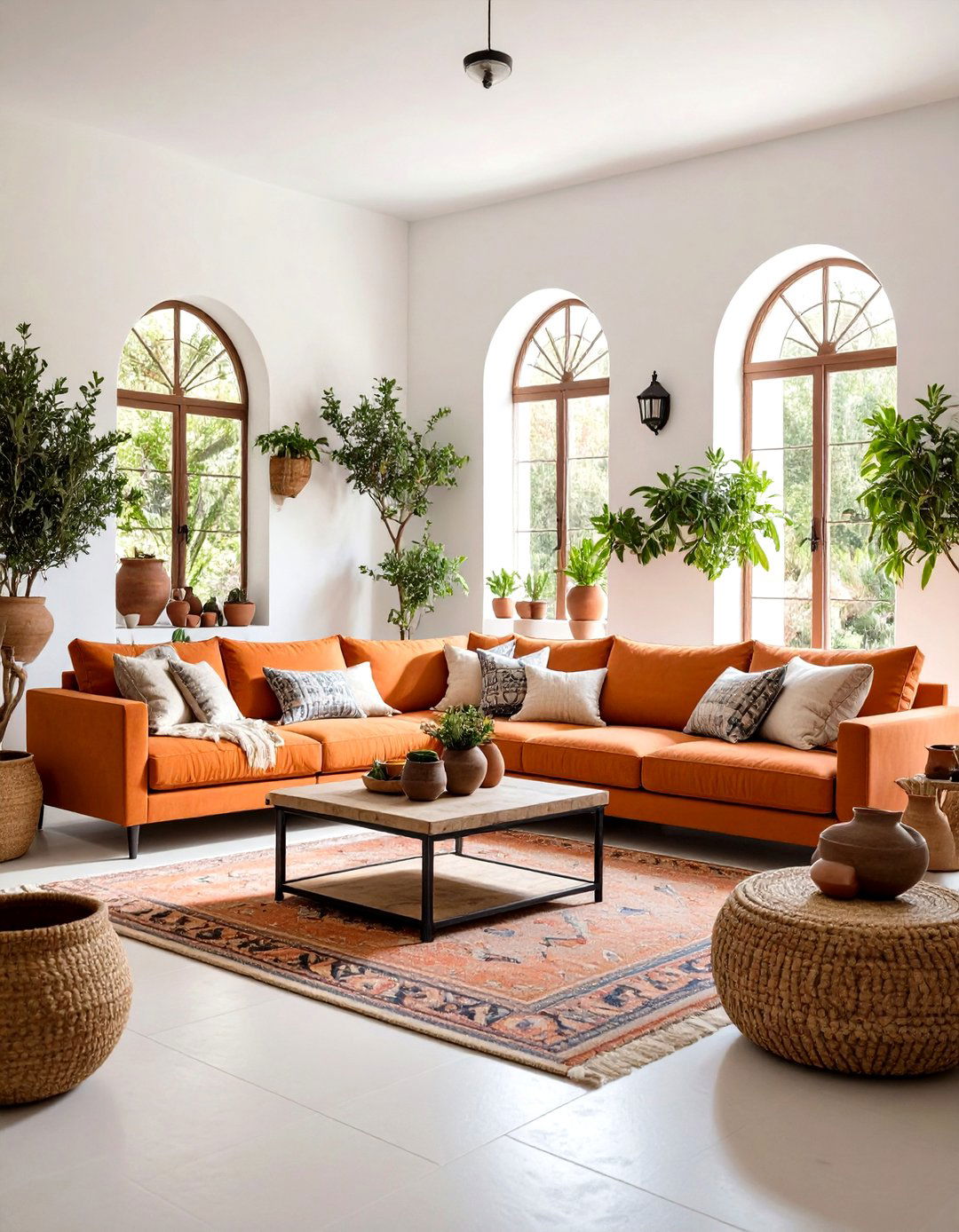 Orange Sectional Mediterranean Villa