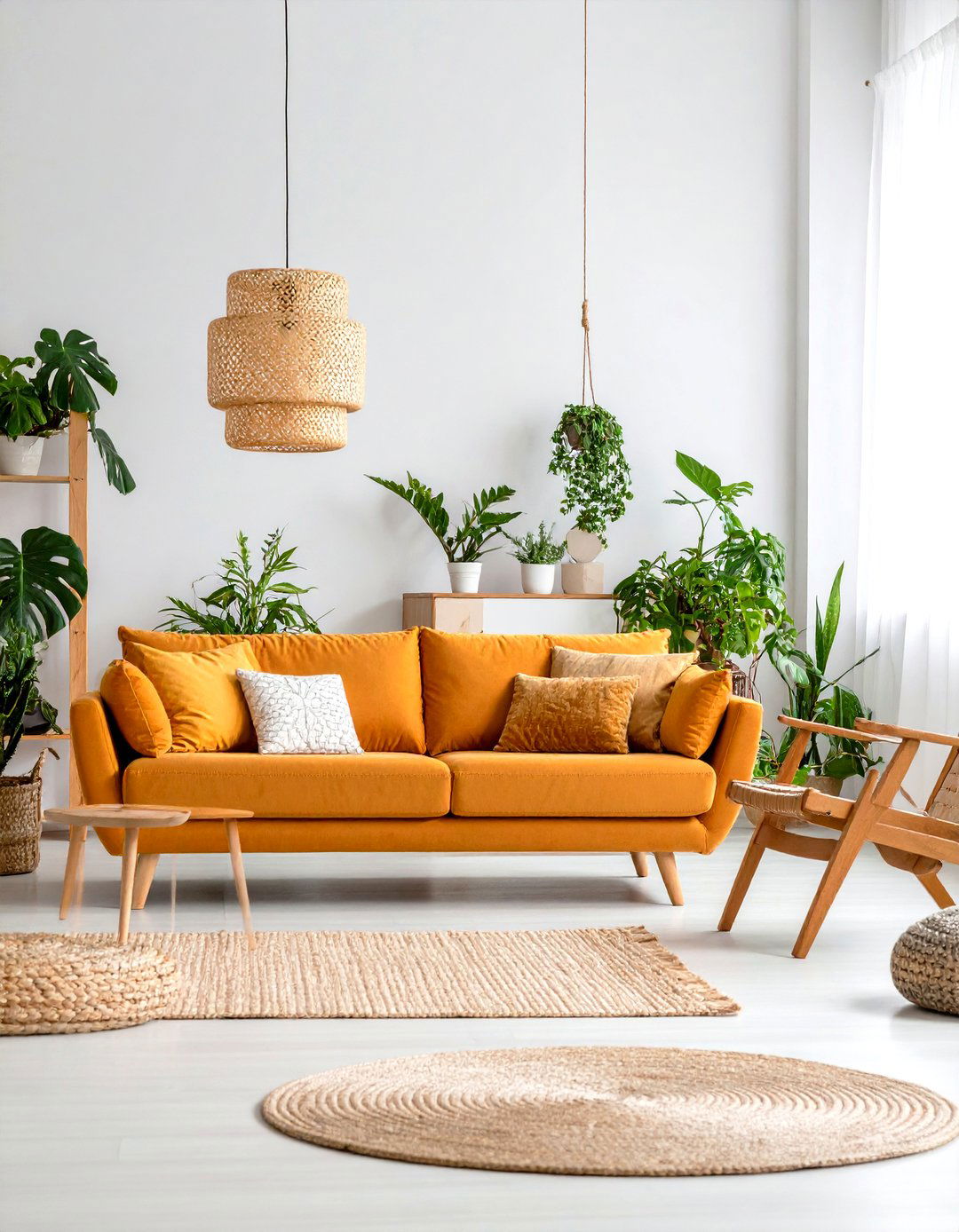 Orange Sofa Nature Connection - 24 Orange Couch Living Room Ideas