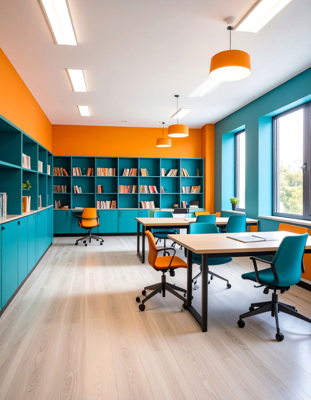 Orange Study Room Focus - 24 Teal and Orange Color Scheme for Your Rooms