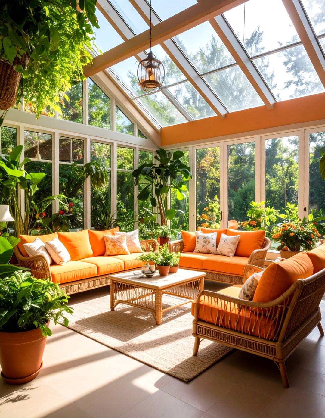 Orange Sunroom Sanctuary - 24 Orange Room Ideas