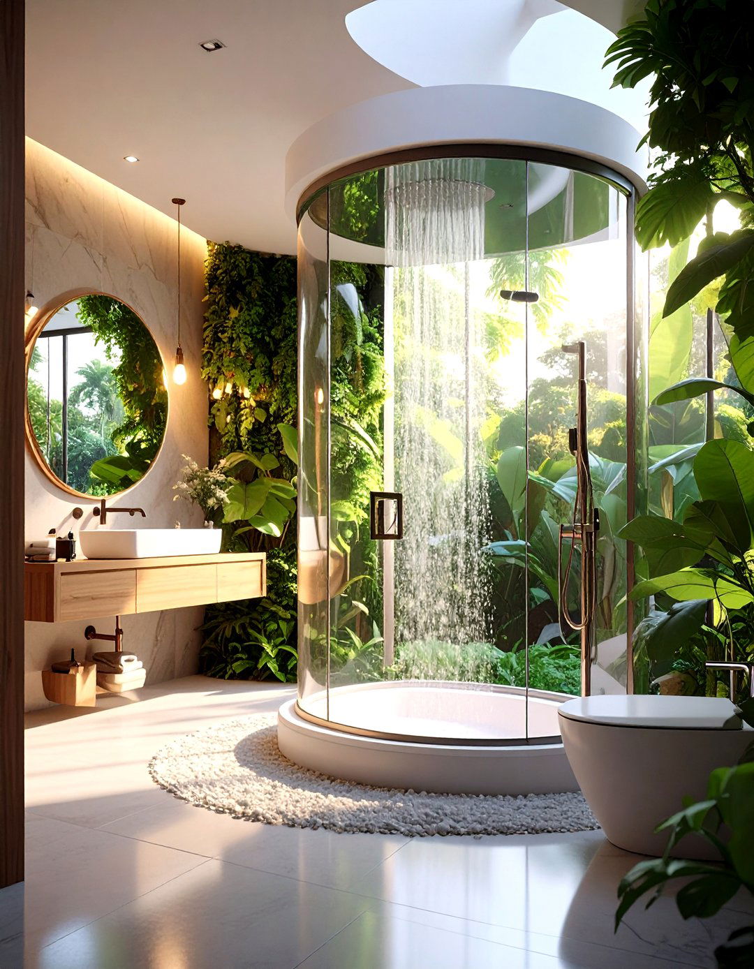 Organic Curved Shower Forms - 24 Modern Shower Ideas