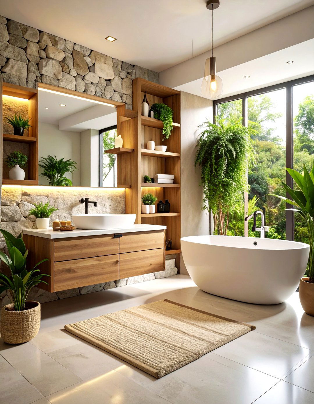 Organic Modern Bathroom Retreat - 24 Natural Bathroom Ideas