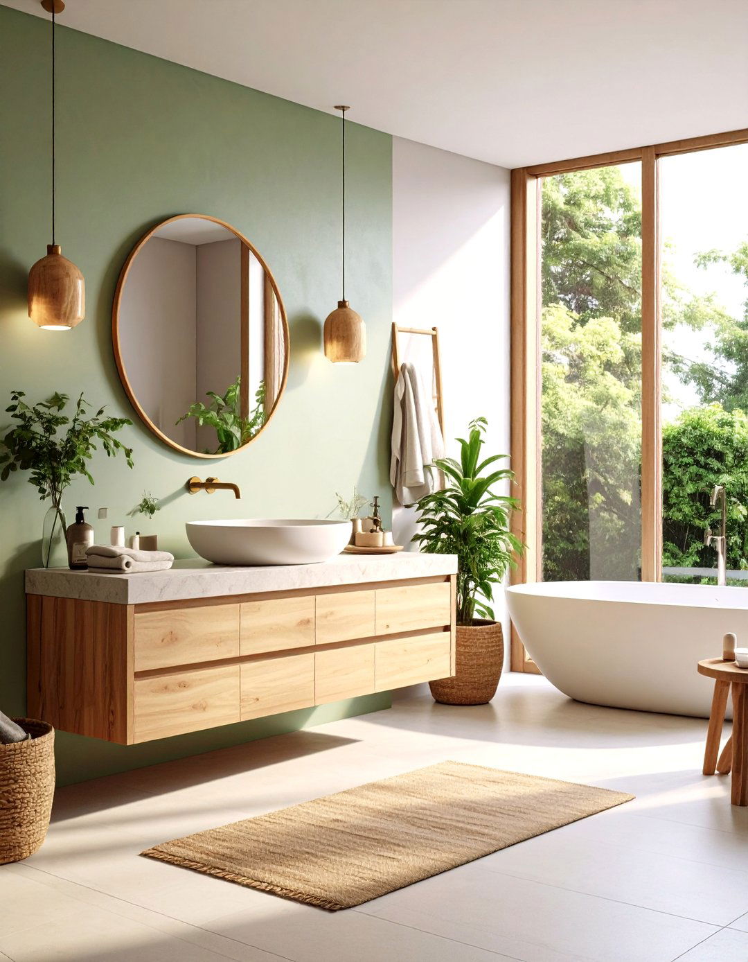 Organic Modern Bathrooms - 24 Organic Modern Interior Design Ideas