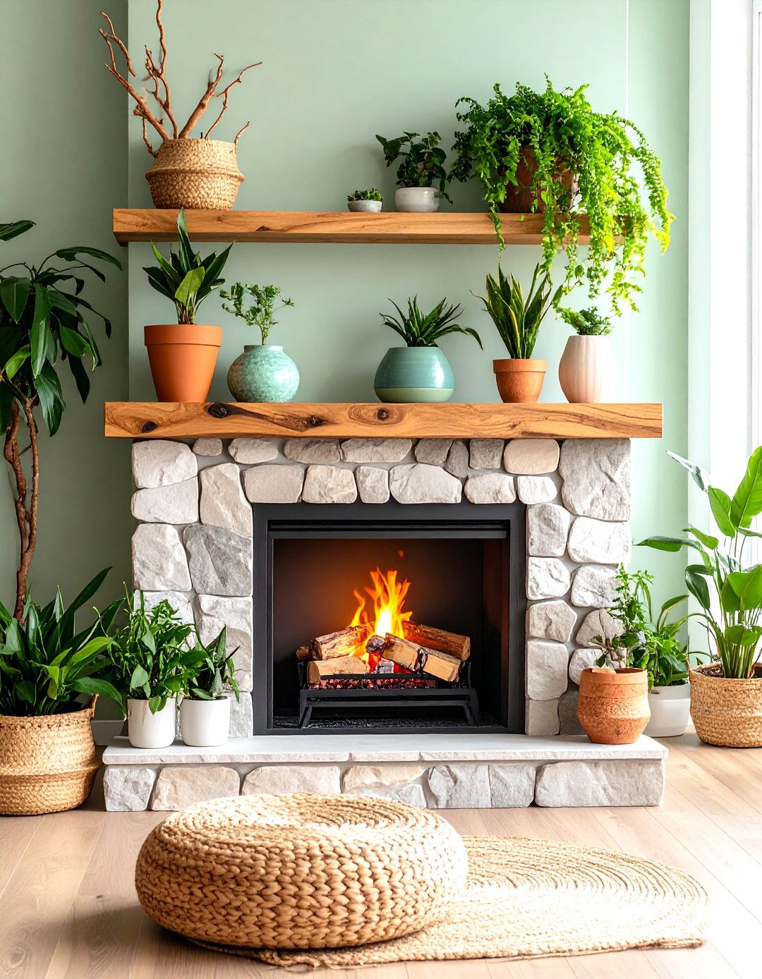 Organic Modern Nature - 24 Spring Mantel Decor Ideas