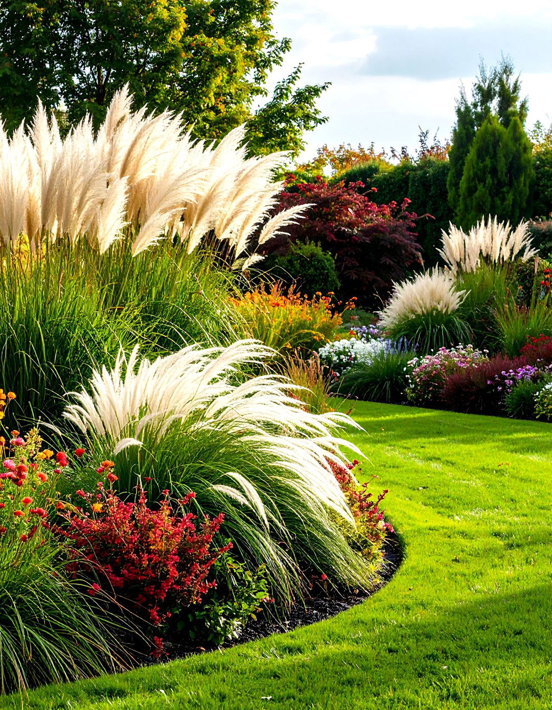 Ornamental Grass Meadow - 24 Perennial Flower Bed Ideas