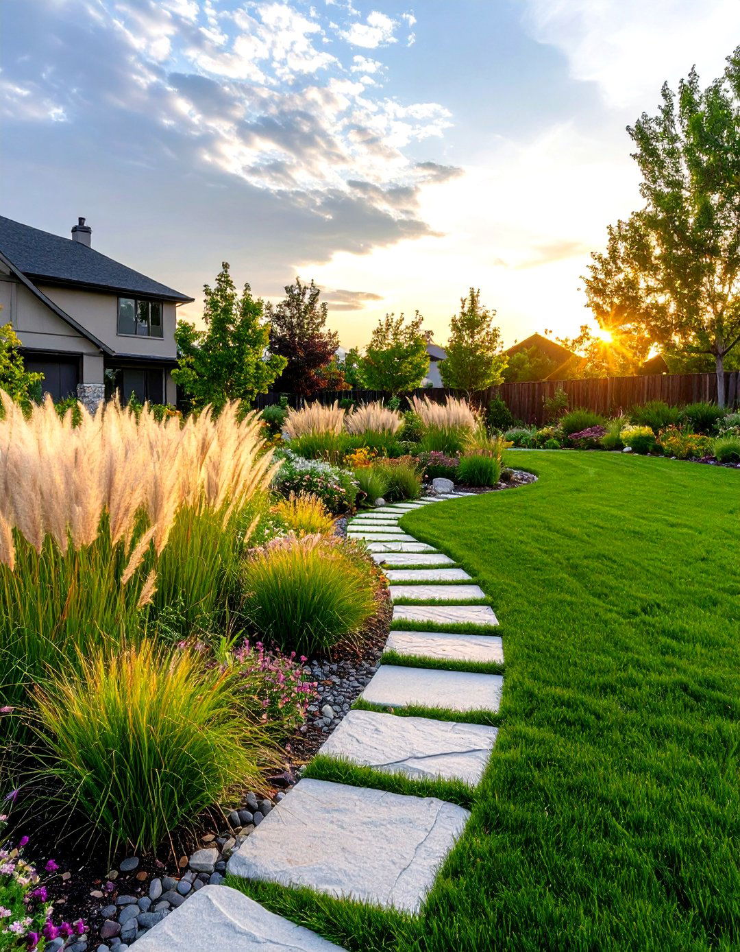 Ornamental Grass Prairie - 24 Small Front Yard Landscaping Ideas