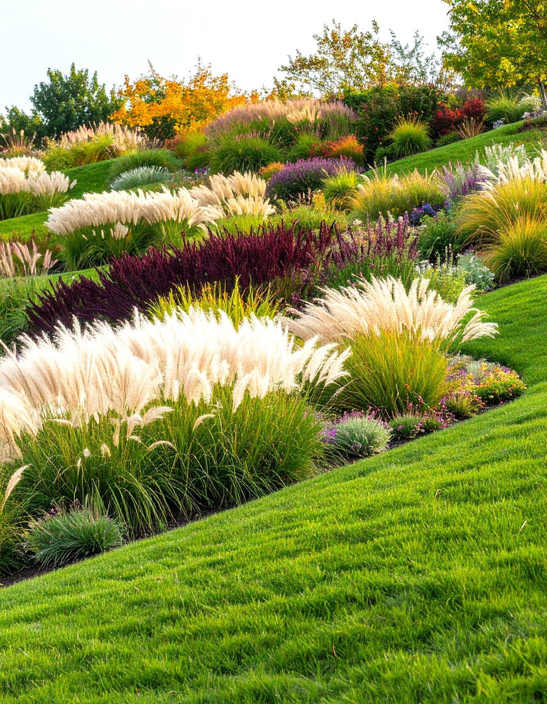 Ornamental Grass Slopes - 24 hillside landscaping ideas