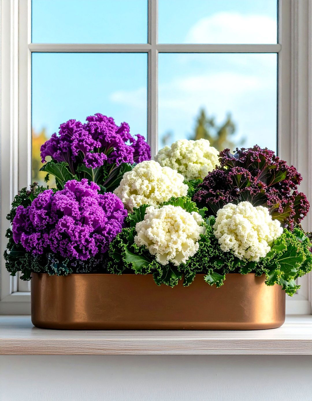 Ornamental Kale and Cabbage Showcase - 24 Fall Flower Box Ideas