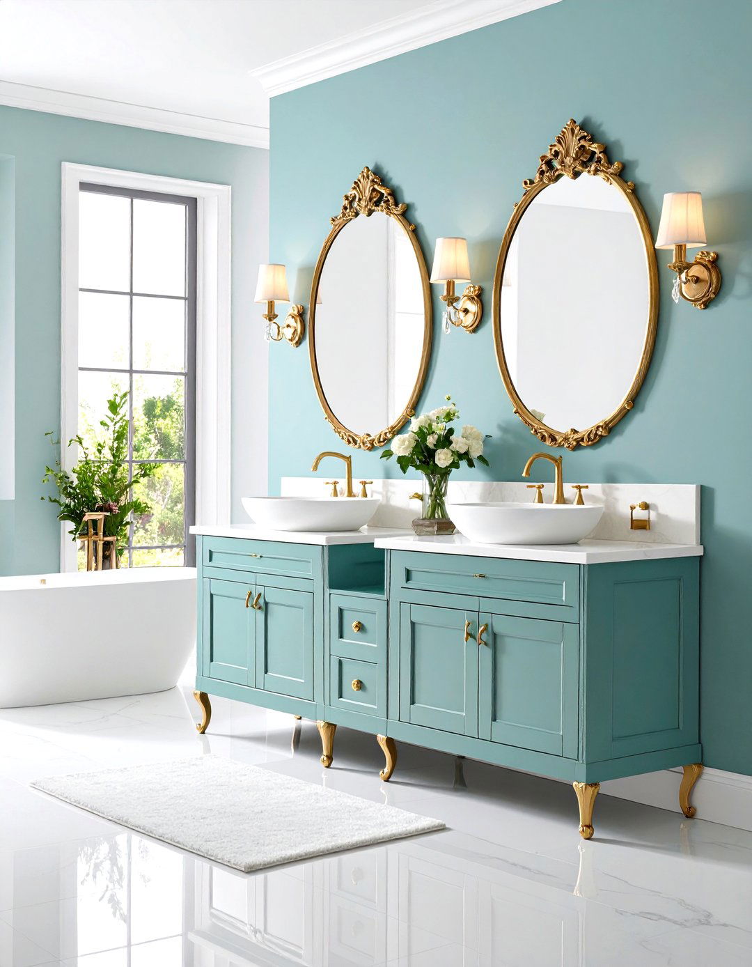 Ornate Hardware Details - 24 Romantic Bathroom Ideas