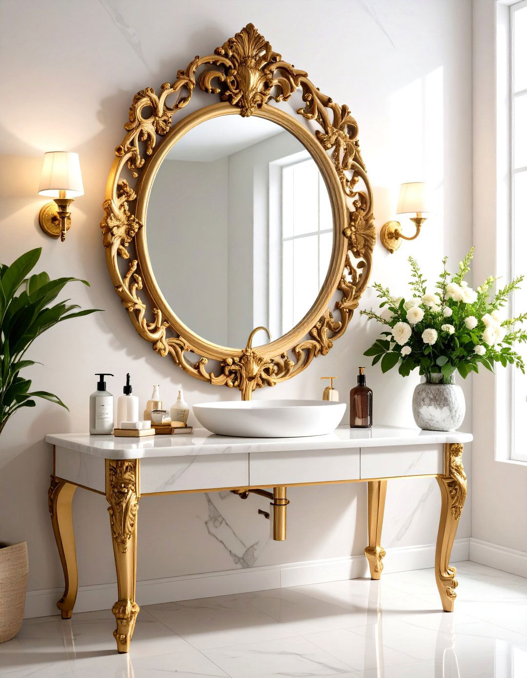 Ornate Mirror Bathroom Focal Points - 24 Maximalist Bathroom Design Ideas