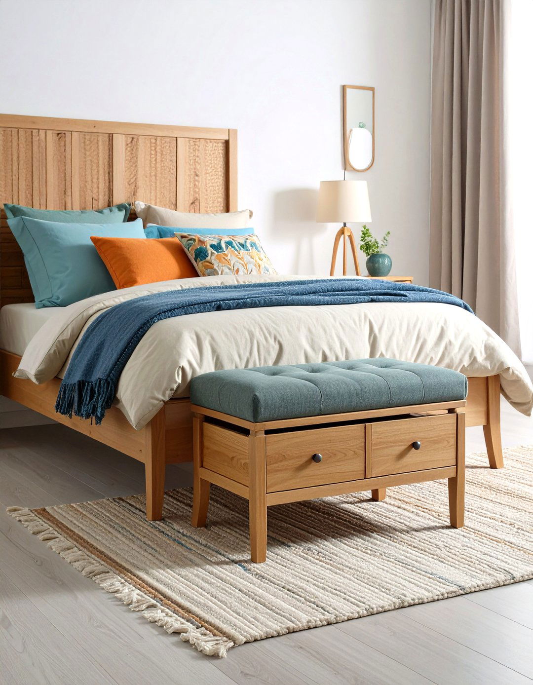 Ottoman Storage Nightstand - 24 Nightstand Ideas
