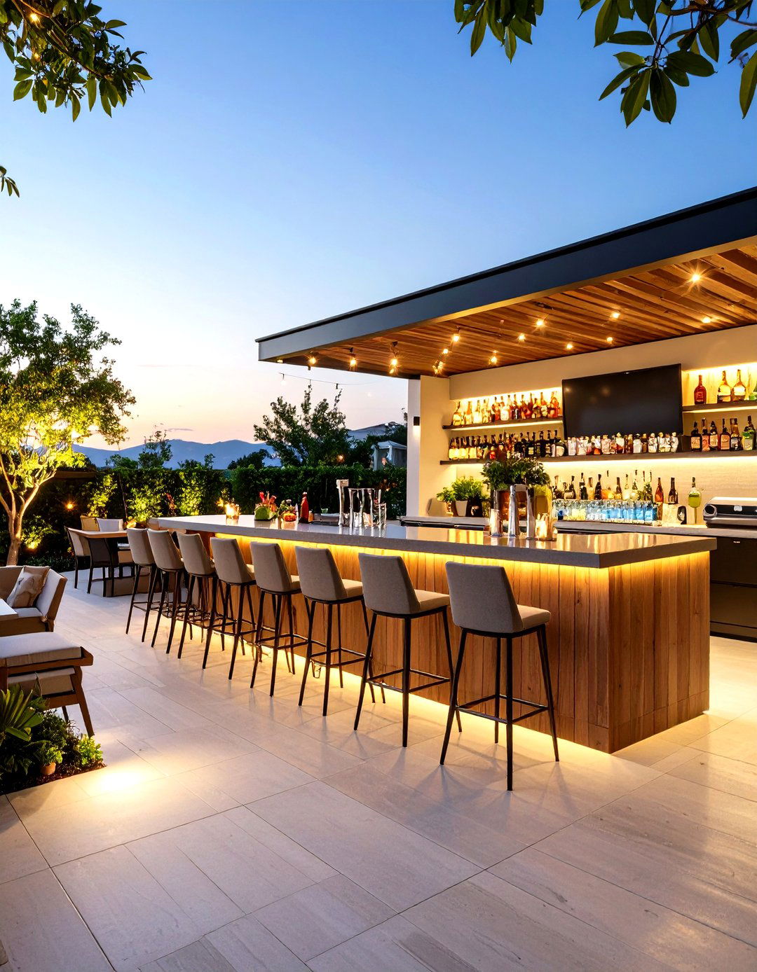 Outdoor Bar TV Entertainment Center