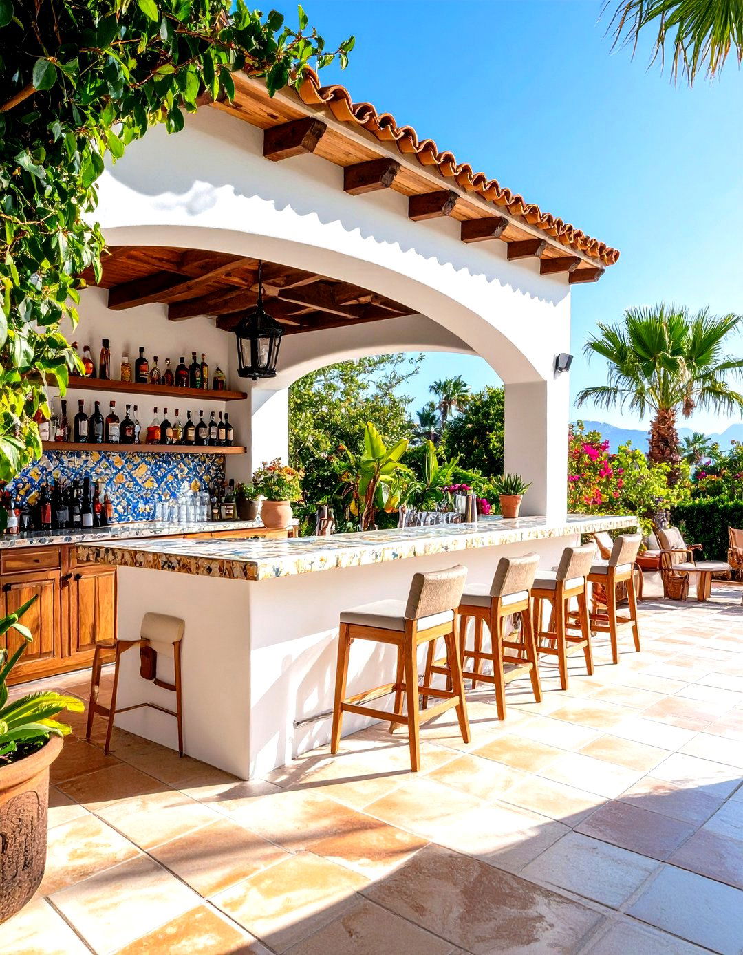 Outdoor Bar and Entertainment Center - 24 spanish style patio ideas
