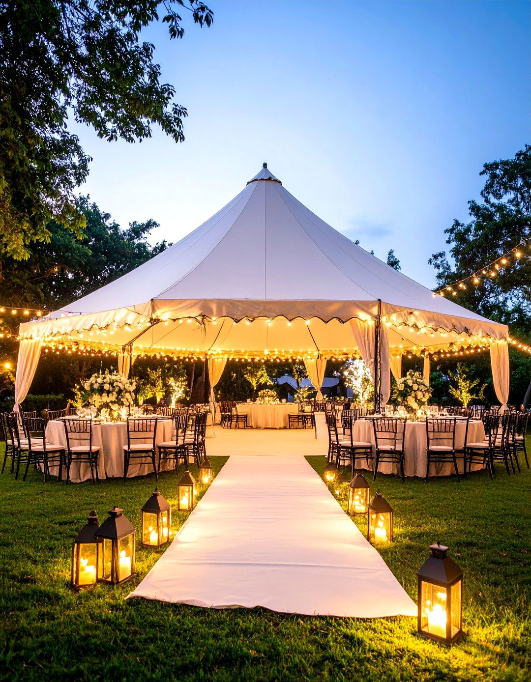 Outdoor Black and White Tents - 24 Black and White Wedding Ideas