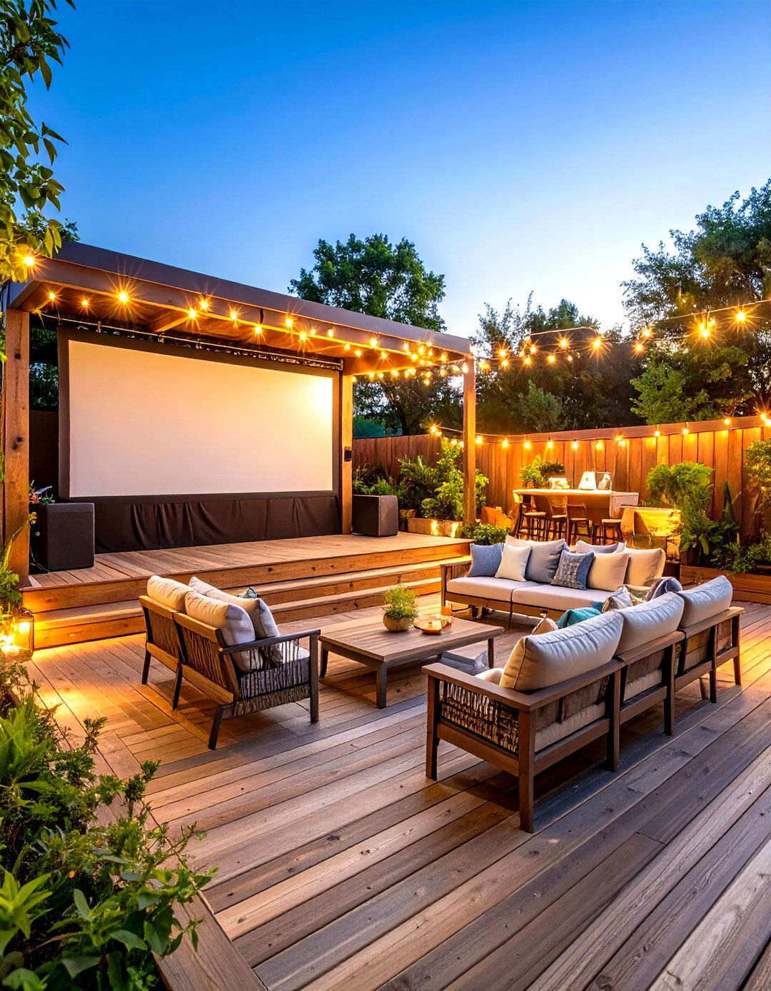 Outdoor Cinema Deck - 24 Large Deck Ideas