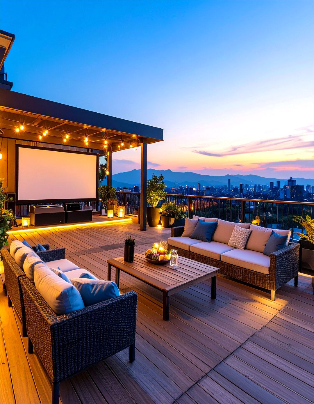 Outdoor Cinema Penthouse Balcony - 24 Penthouse Balcony Ideas