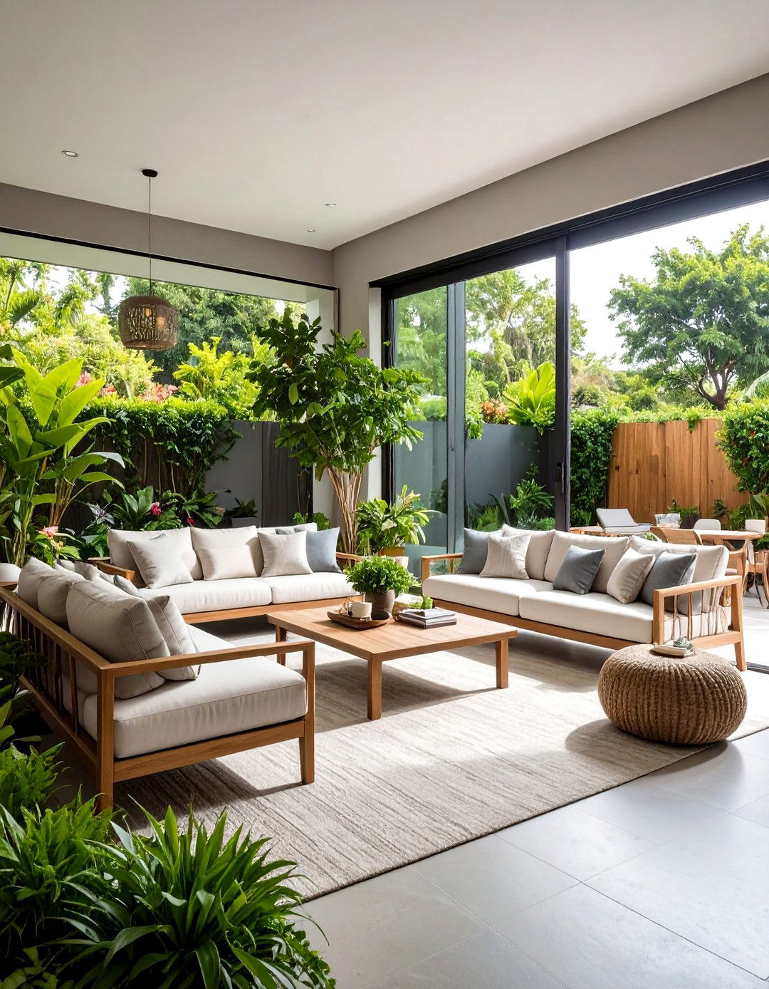 Outdoor Connection Greige Spaces - 24 Greige Living Room Ideas