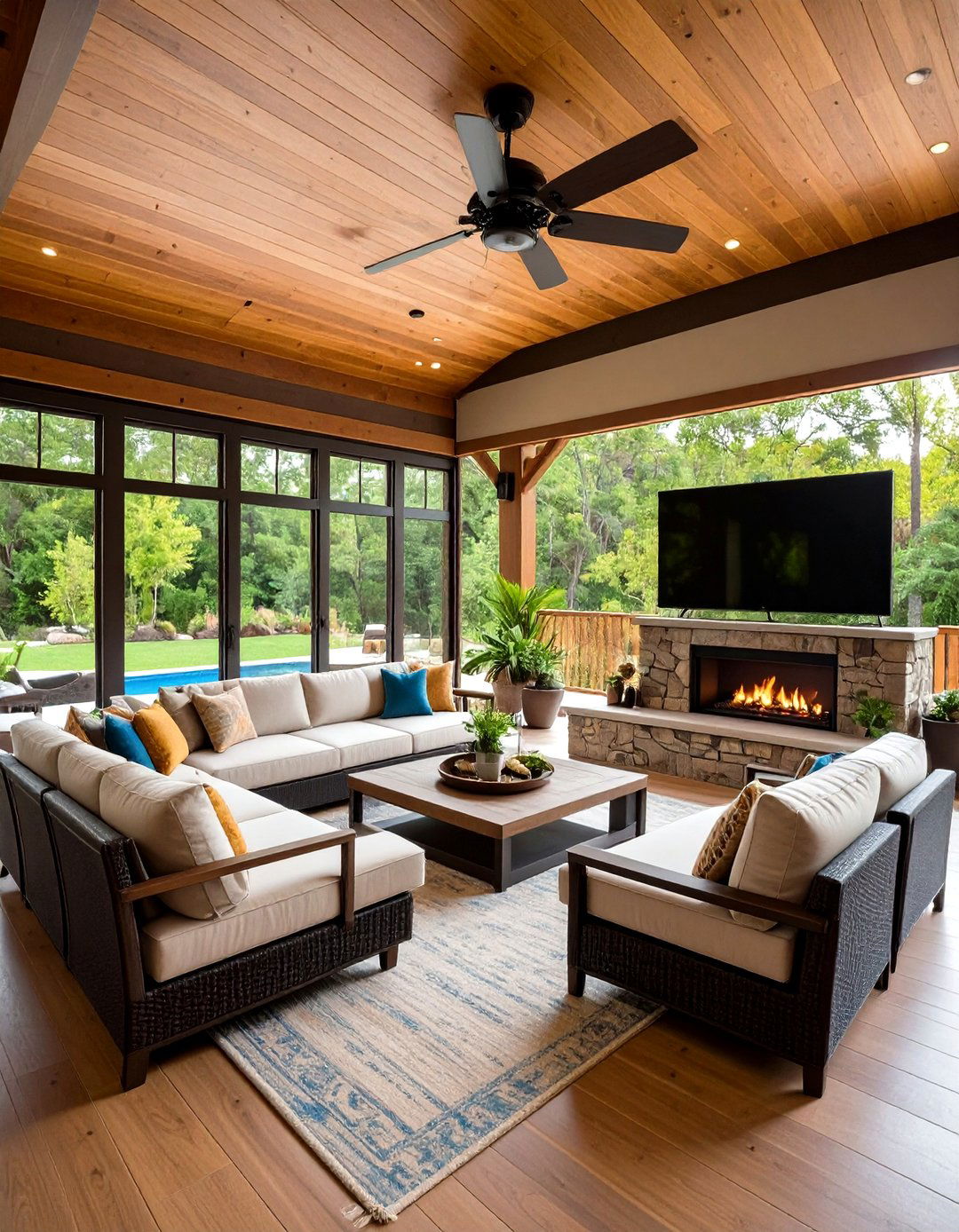 Outdoor Covered Patio Man Cave Living Room - 24 Man Cave Living Room Ideas