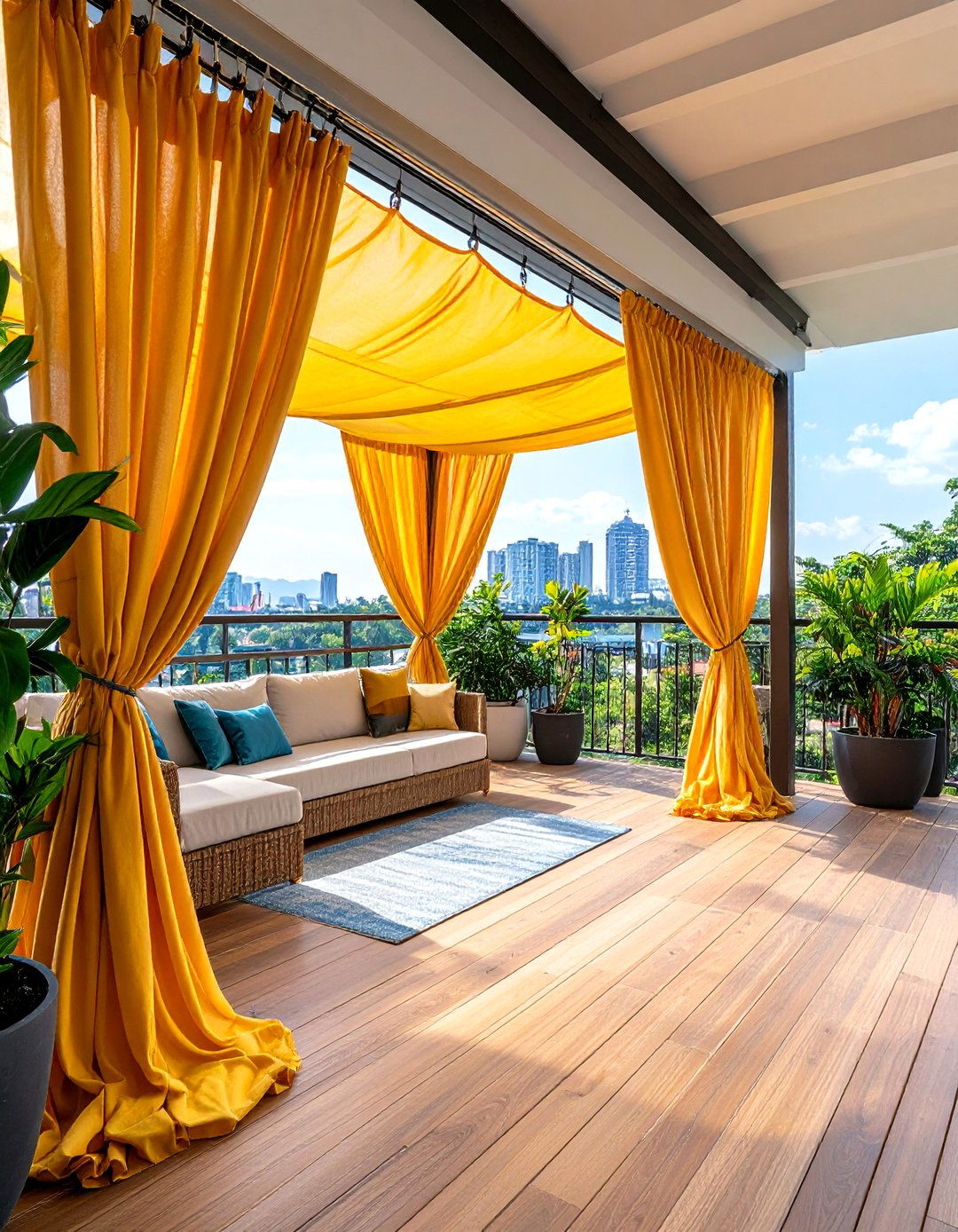 Outdoor Curtain Privacy Systems - 24 Cheap Privacy Fence Ideas