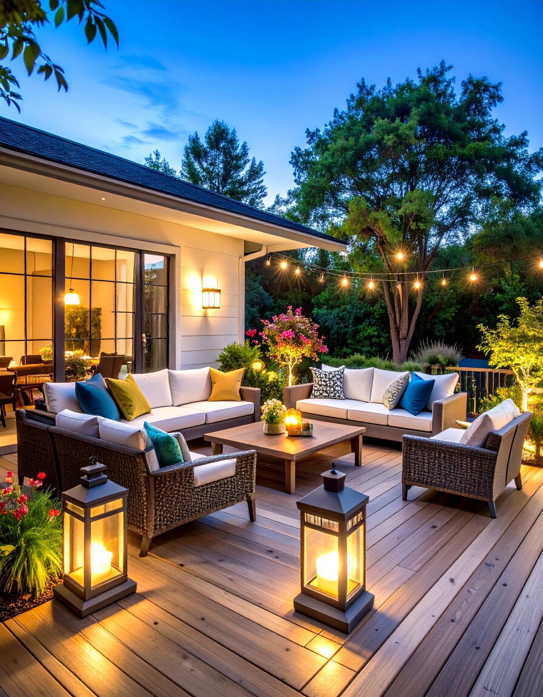 Outdoor Deck Corner Gathering Spaces - 24 Lantern Decor Ideas