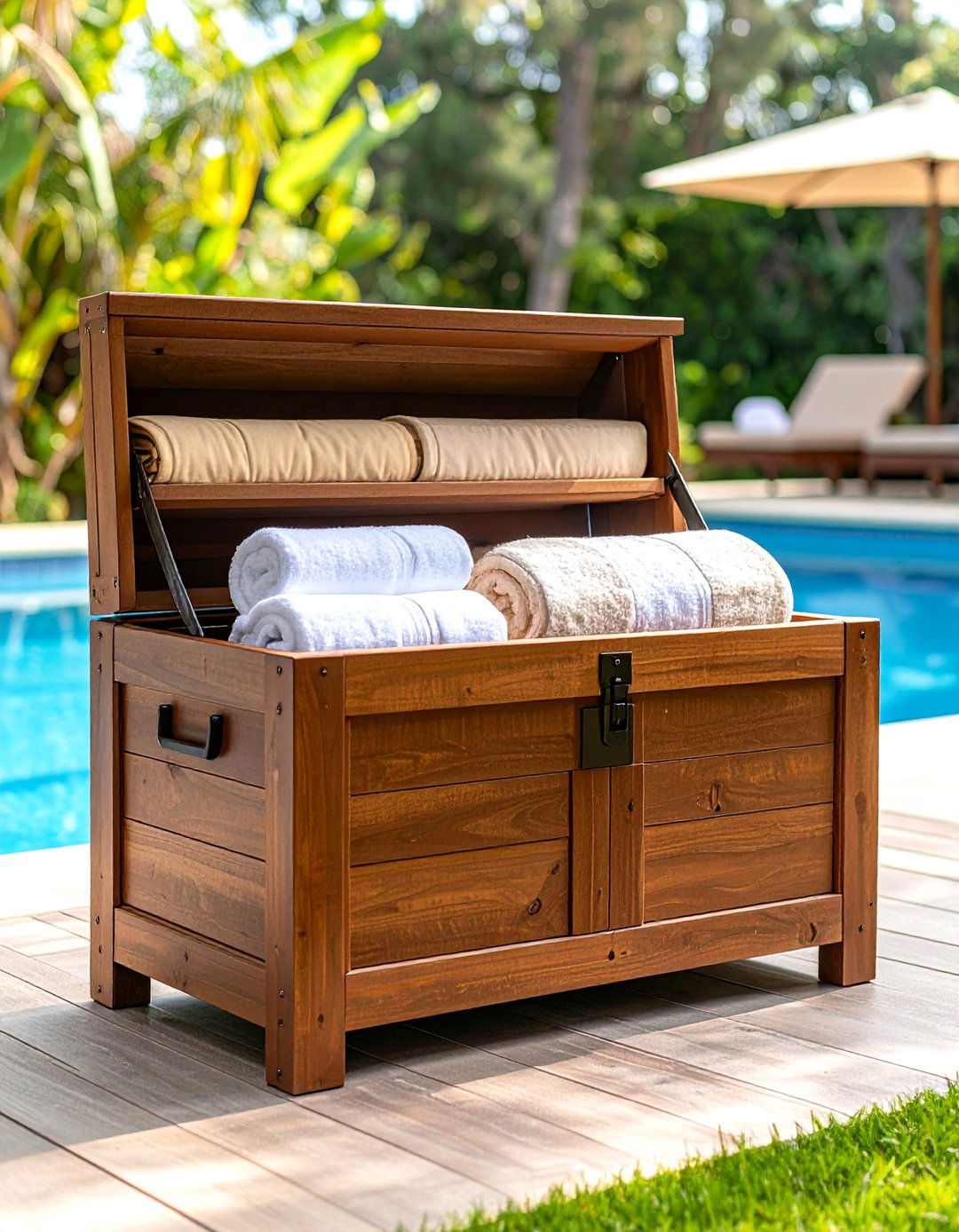 Outdoor Deck Storage Boxes for Pool Equipment - 24 Pool Storage Ideas