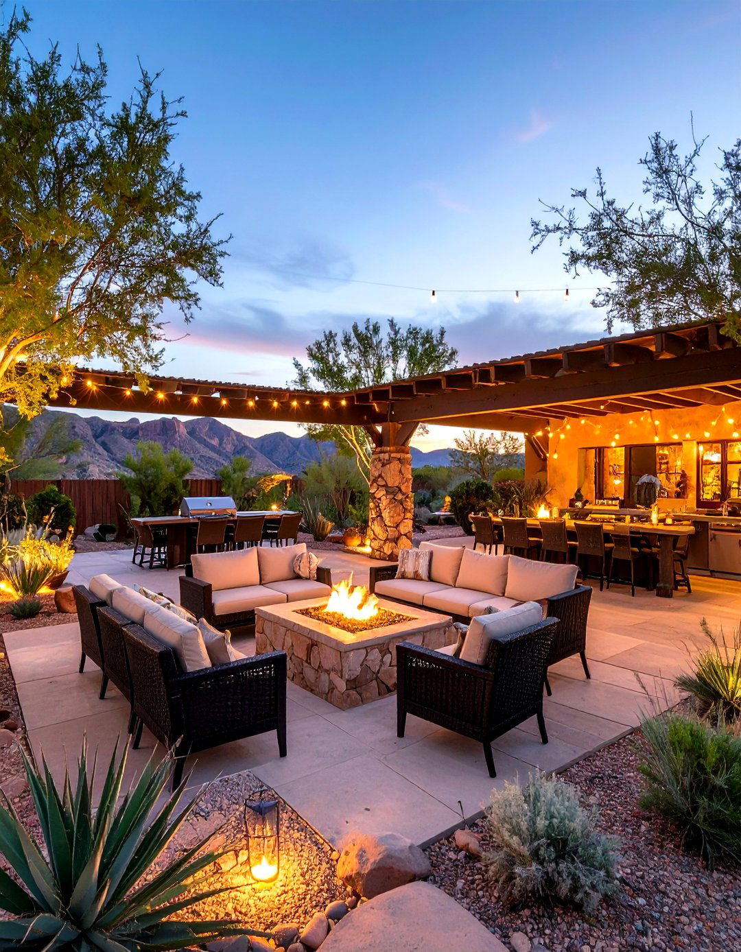 Outdoor Desert Entertainment Zone - 24 Desert Landscape Ideas