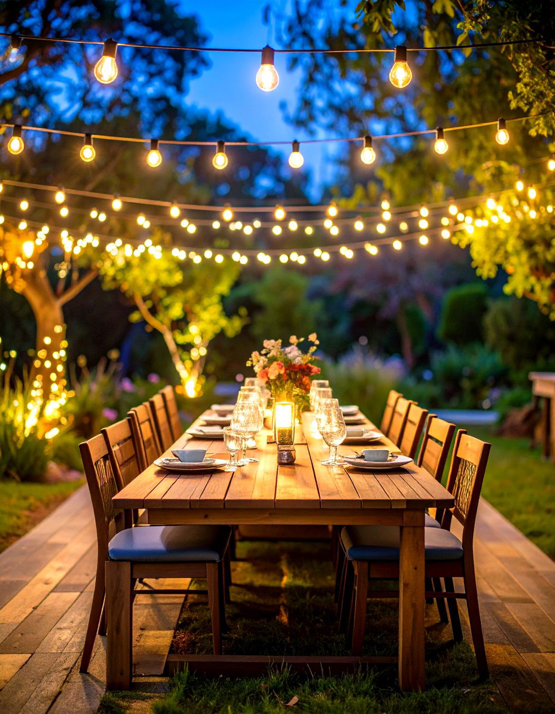 Outdoor Dining Area Focused Lighting - 24 Patio String Light Ideas