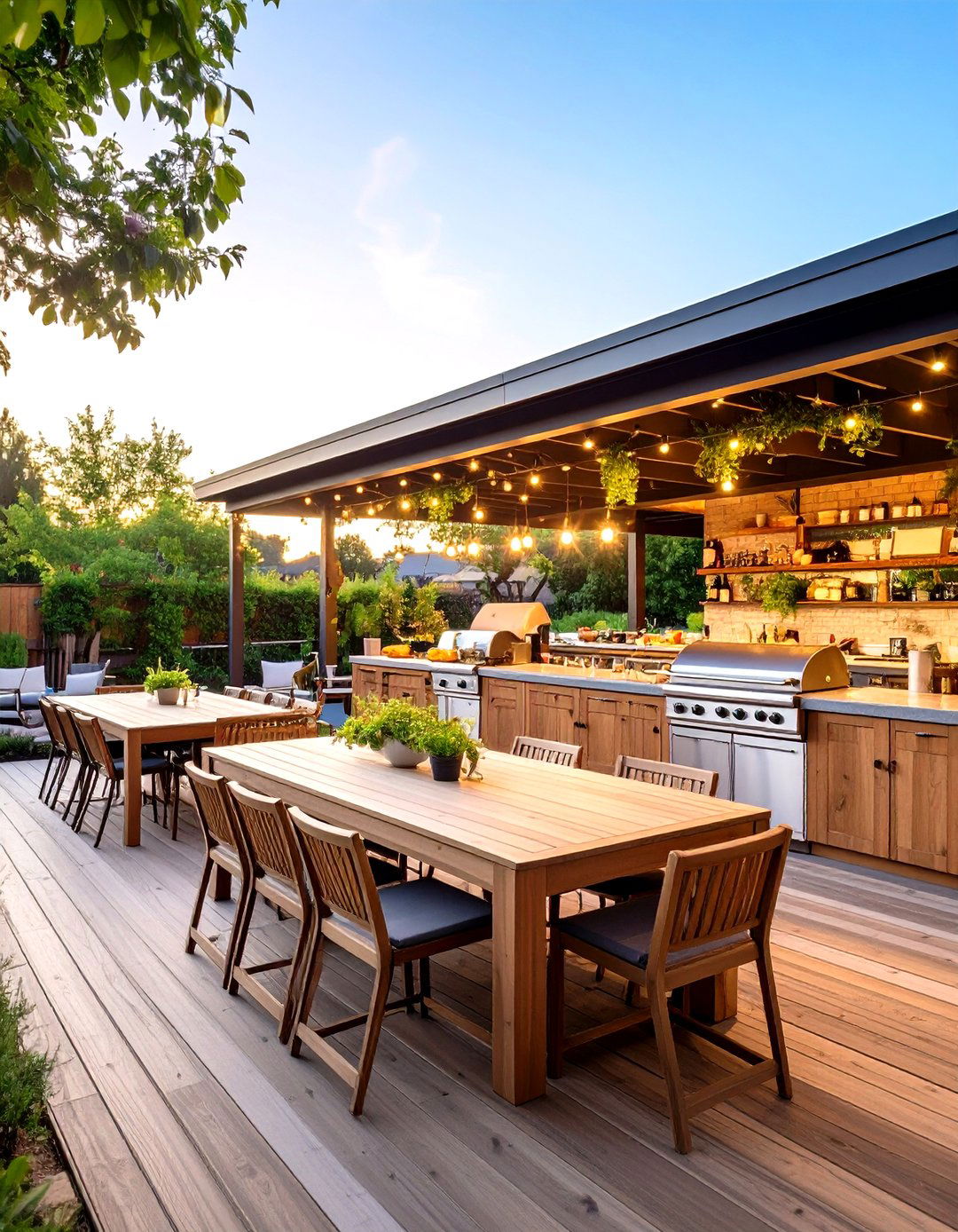 Outdoor Dining Restaurant - 24 Large Backyard Landscaping Ideas