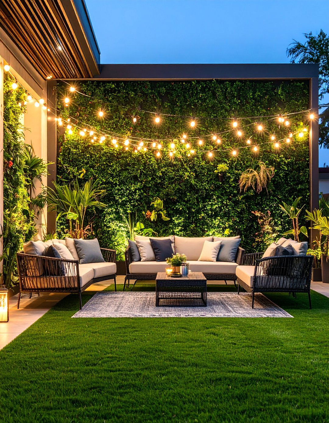 Outdoor Entertainment Centers - 24 Artificial Grass Wall Design Ideas