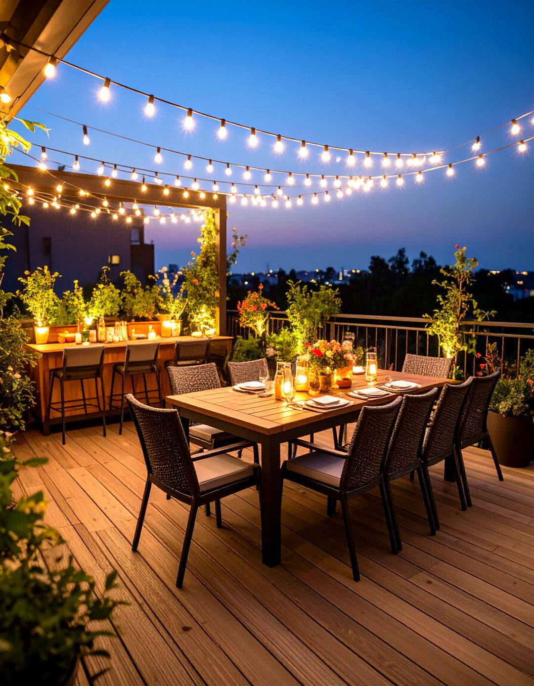Outdoor Entertainment Dining Zone - 24 Large Balcony Ideas