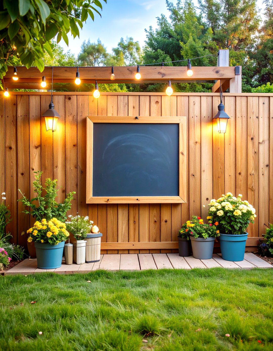 Outdoor Fence Chalkboard Entertainment - 24 Chalkboard Ideas