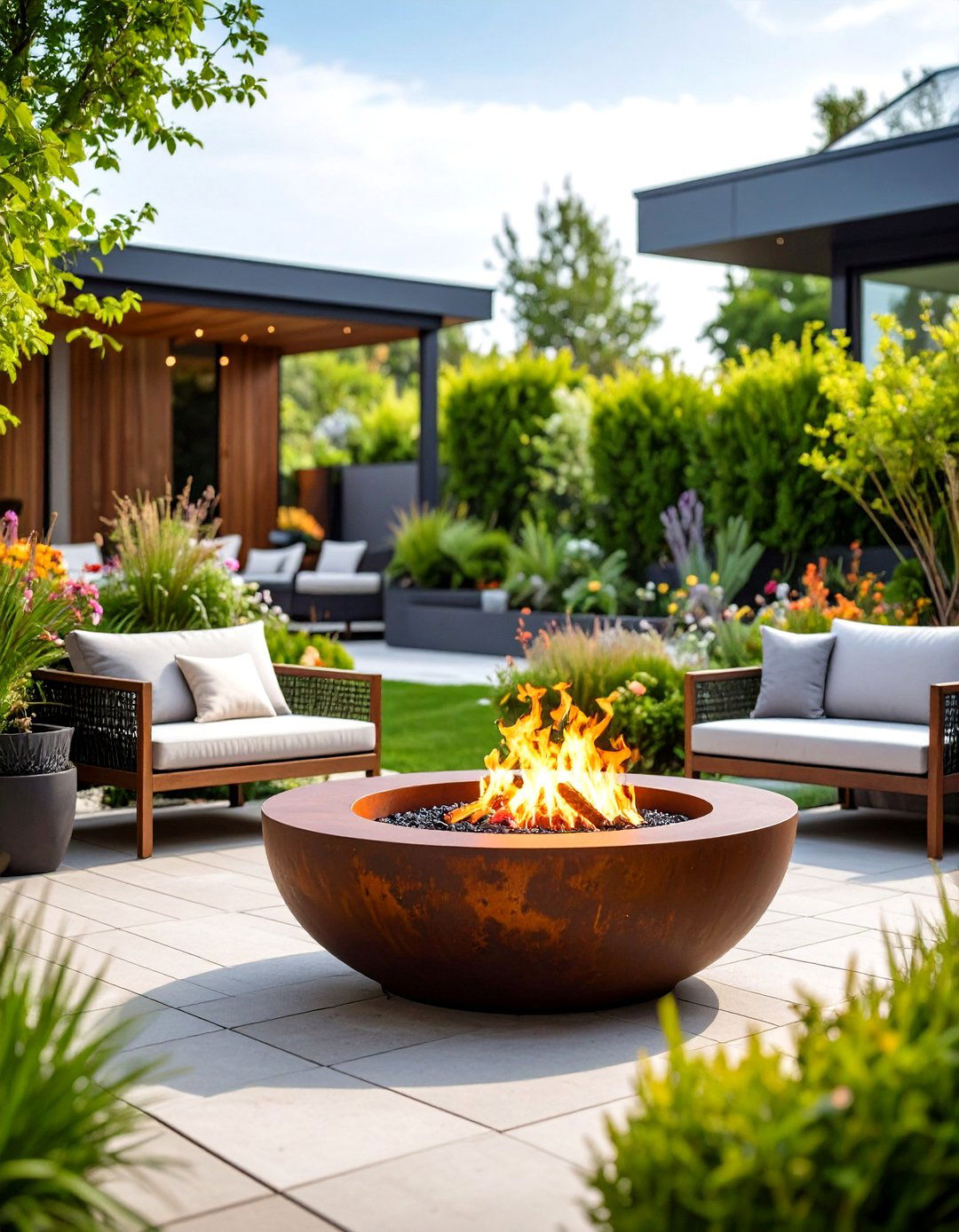 Outdoor Fire Bowls - 24 Scandinavian Fireplace Ideas