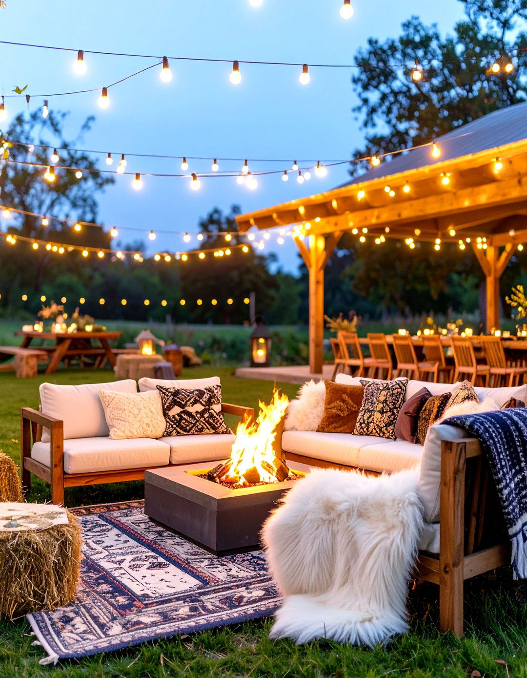 Outdoor Fire Pit Reception Areas - 24 Fall Wedding Décor Ideas