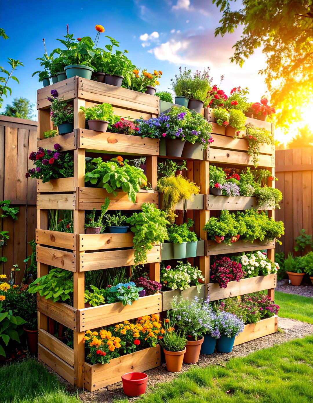 Outdoor Garden Vertical Planting System - 24 Milk Crate Storage Ideas