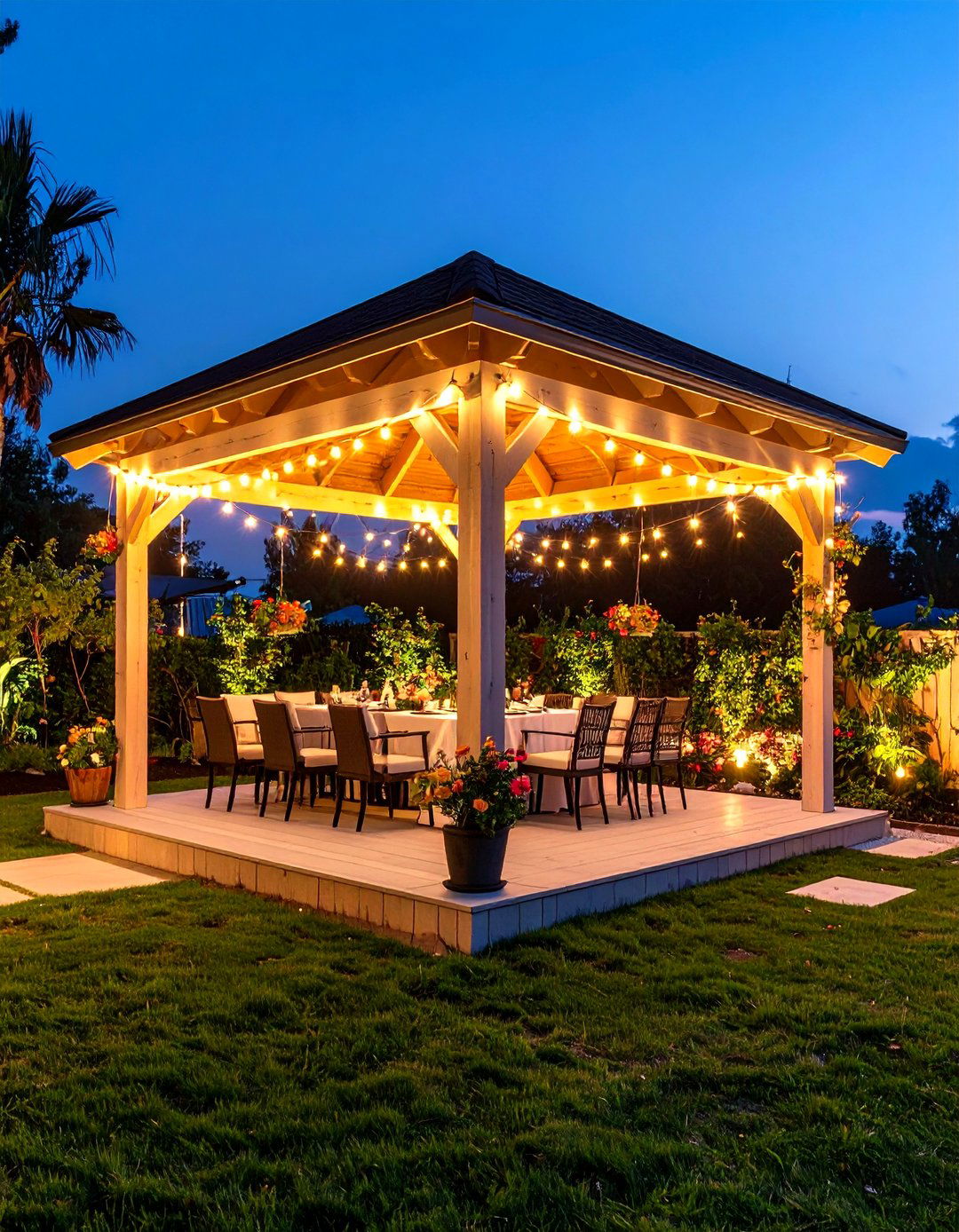 Outdoor Gazebo Romantic Soffit Lighting - 24 Soffit Lighting Ideas