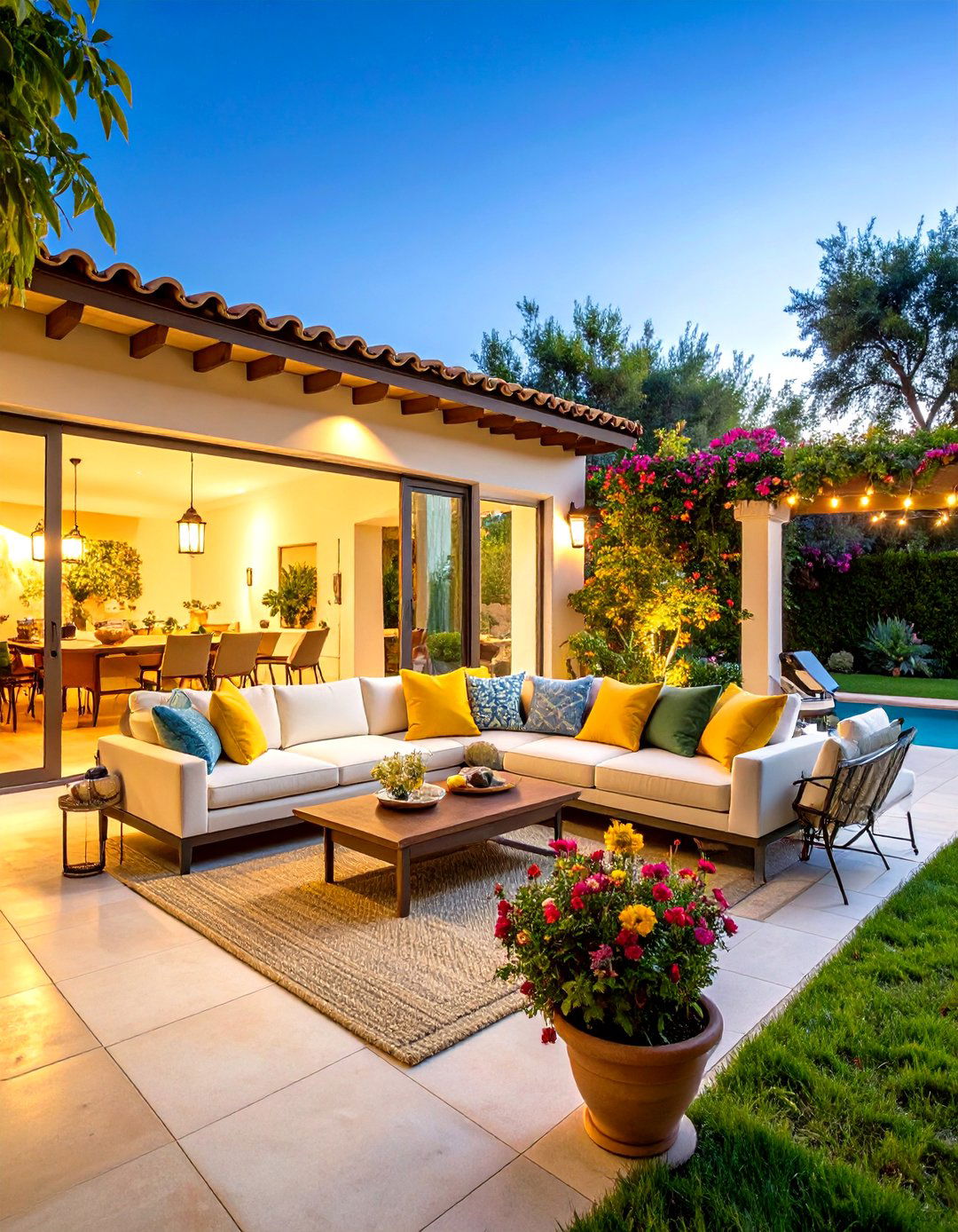 Outdoor Indoor Connection Spanish Patio - 24 Spanish Style Living Room Ideas