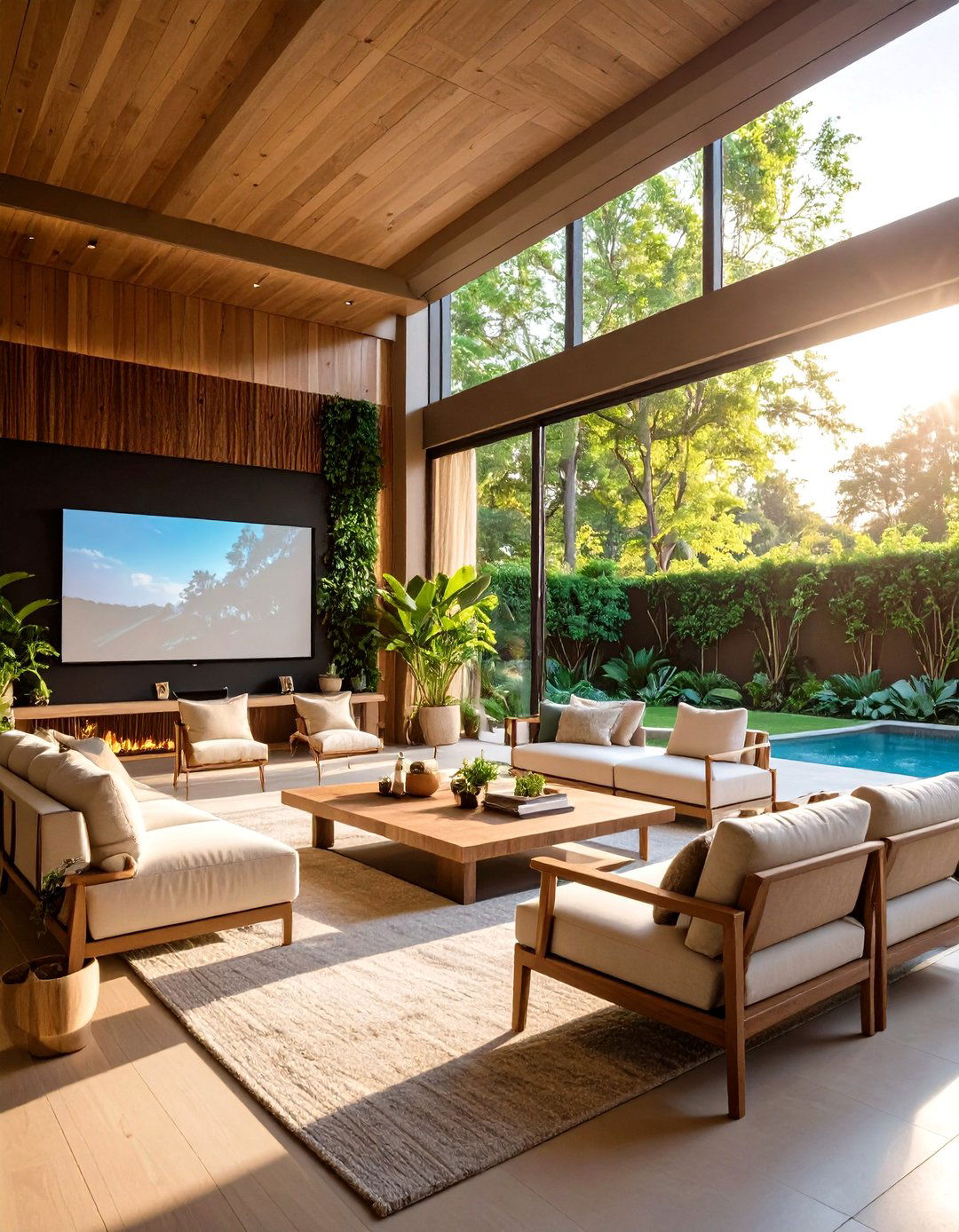 Outdoor Inspired Media Room - 24 Media Room Ideas