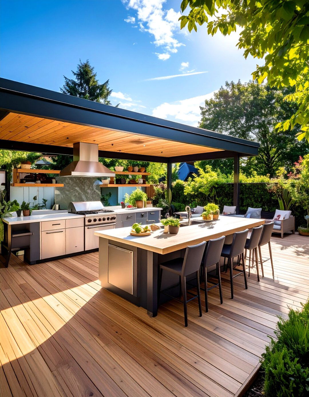 Outdoor Kitchen Deck Cover - 24 Covered Deck Ideas