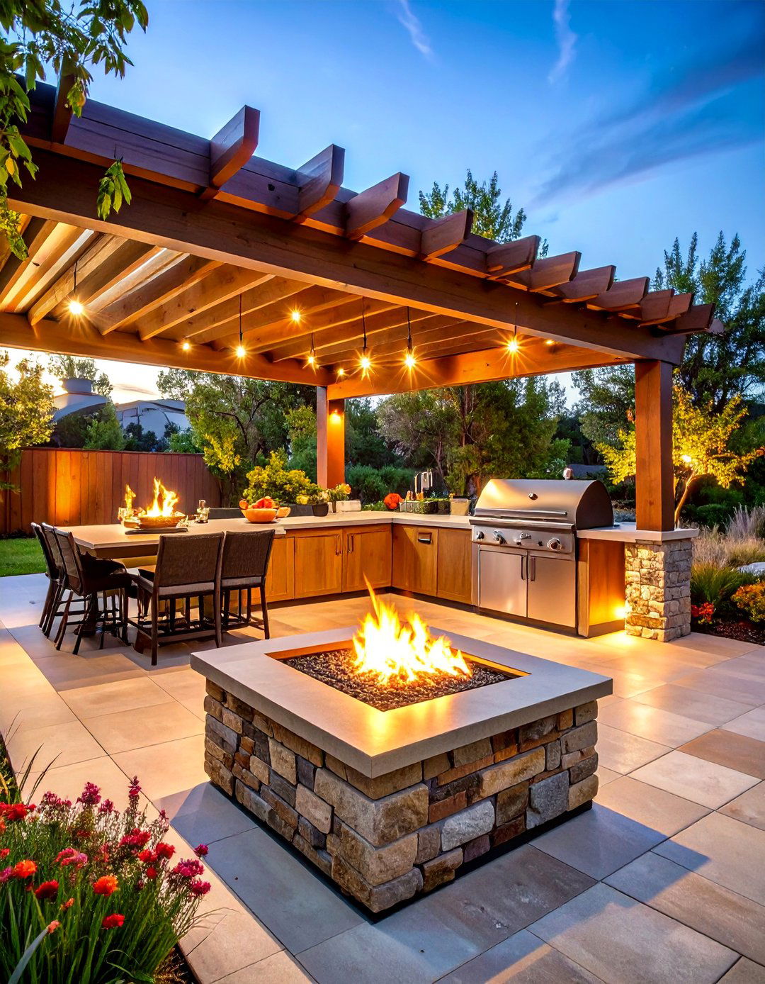 Outdoor Kitchen Fire Pit Integration - 24 Backyard Fire Pit Ideas Landscaping
