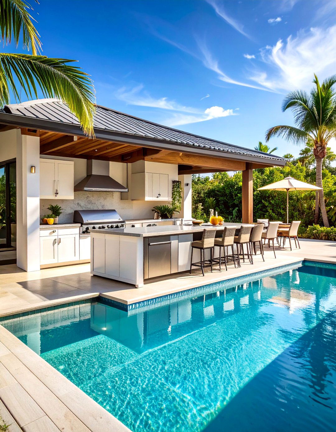 Outdoor Kitchen Integration - 24 Lagoon Pool Design Ideas