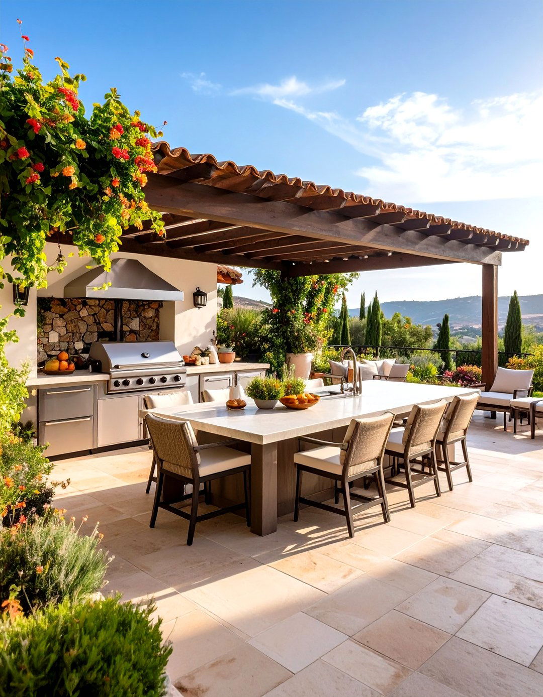 Outdoor Kitchen Integration - 24 Spanish Mediterranean House Ideas